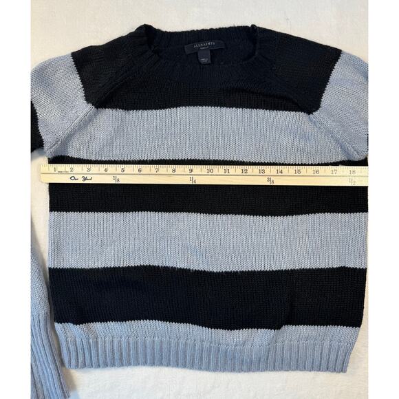 Rag & Bone Blue Black Stripe Lou Pullover Sweater Small Alpaca - Picture 6 of 8